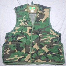 Vintage Game Winner Duck Camo Shooting Vest Large Duck Hunting Button-up Pockets