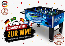 CARROMCO STADIUM-XT Kickertisch blau Tischfu&szlig;ballspiel Kicker 142x75x87,5cm