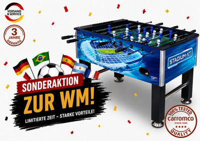 CARROMCO STADIUM-XT Kickertisch blau Tischfußballspiel Kicker 142x75x87,5cm