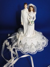 New Vintage Wilton Petite "Romance" Wedding Cake Top, white tux, 104-941