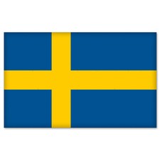 Sweden Swedish National Flag car bumper sticker 5" x 4"