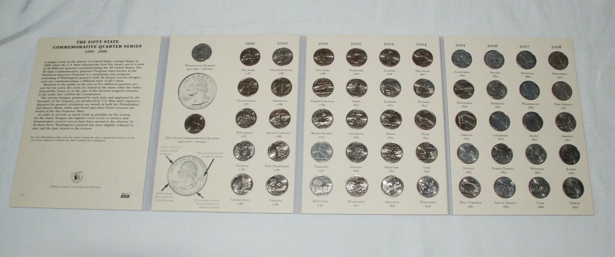 1999-2008 Complete U.S. Fifty State Quarters Coin Set w