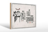 Holzschild Spruch 20X30 Cm Engel FlüGel Schnurrhaare Schild