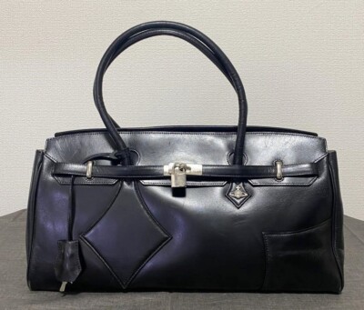 Vivienne Westwood Leather Bag, Cowhide Bag, Handbag W42cm