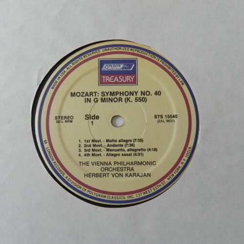 The Vienna Philharmonic Karajan Conducts Mozart 1981 STS 15540 ZAL 9631-4 VG++ - Picture 3 of 4