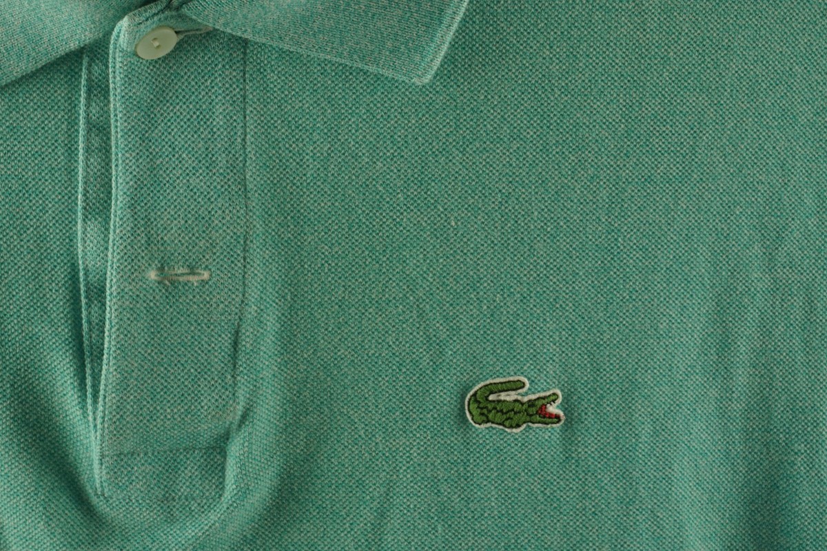[美品] 80's CHEMISE LACOSTE フレラコ L1212 Vtg c1980s Chemise Lacoste Made in France Red ~S 2-Button