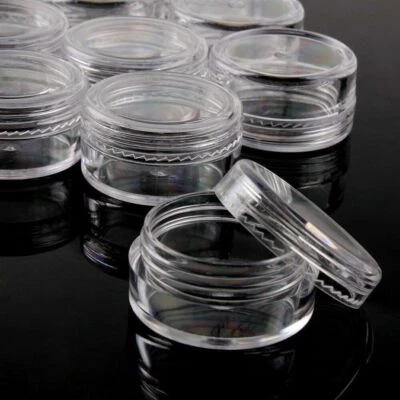 50-100pcs Plastic Sample Bottles Cosmetic Empty Pot Jar Cream Lip Balm Container