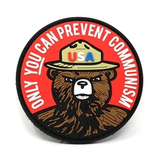 Only You Can Prevent Communism Bear Parody PVC Hook and Loop Patch