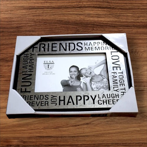 Marco de fotos Sentiments Friends contiene imagen de 6" x 4", ELSA Silvertone, NUEVO - Imagen 2 de 4