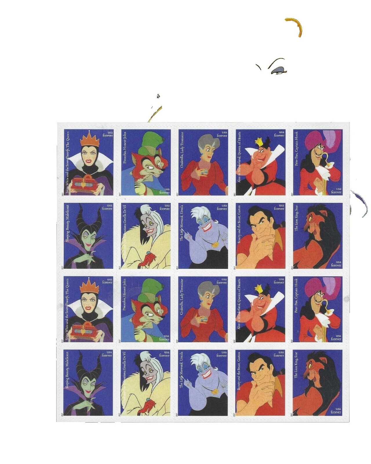 En excelente estado nunca abisagrado/estampillada sin montar o nunca montada estampillas postales de dibujos animados Animación y Franqueo