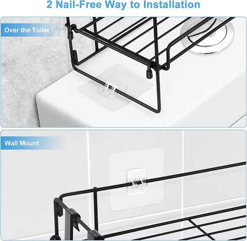2Tier Multifunctional Storage Rack Organizer Bathroom Toilet Rack for Space Save - Picture 8 of 9