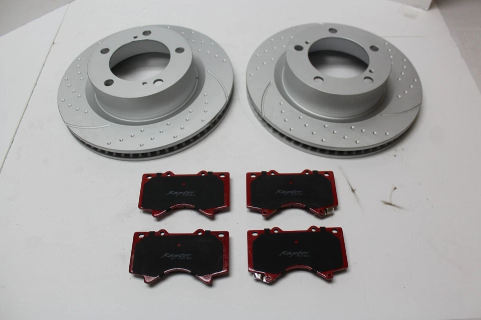 Raptor Series Front Brake Rotors and Pads for 2008-2015 Toyota Land Cruiser Foto 3 de 4