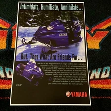 🏁 ‘00 YAMAHA SRX & SXR Snowmobile Poster semi vintage sled (ANNIHILATE) 🔵⚪️
