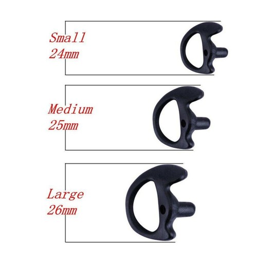 3 Pairs 2 Ways Radio Ear Molds Earpiece Insert Acoustic Coil Tube Earbud S/M/L - Afbeelding 8 van 30