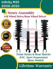 OE Front Struts & Rear Shocks For 2006-2010 Infiniti M35 3.5L Lifetime Warranty