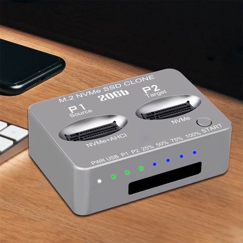 M.2 NVMe AHCI Duplicator USB3.2 Dual-Bay Offline Clone Mobile Hard Drives Dock - Photo 9/10