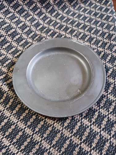 Antique 1800s Pewter Plate or Shallow Bowl 9.25" Marked London England - Picture 4 of 4