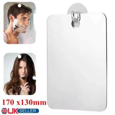 Fogless Acrylic Mirror Shower Shave Make Up Fog Free Shaving Mirror w/Hook
