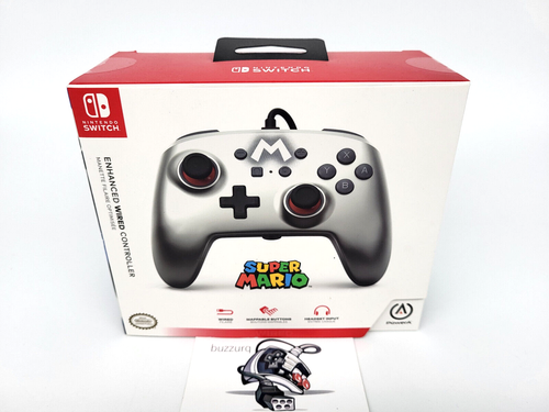 Super Mario Controller Nintendo Switch Enhanced Silver Metallic PowerA - Afbeelding 2 van 3