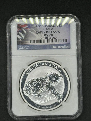 2012-P Australia 1 oz Silver Koala $1 NGC MS70 Early Releases 3565818-041