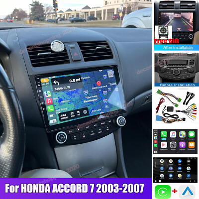 For Honda Accord 7 2003-2007 Apple CarPlay Android 12 Car Stereo Radio GPS +CAM