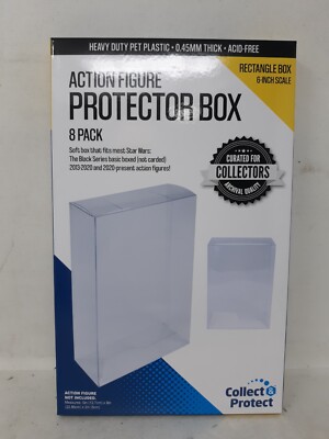 6-Inch Action-Figure Collapsible Protector Box with Angled Side 8-Pack ...