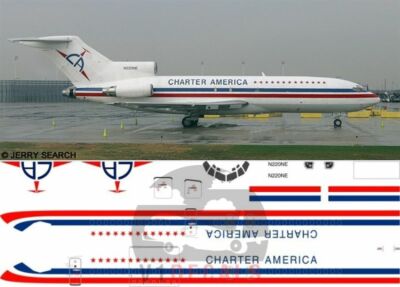 V1 Decals Boeing 727-100 Charter America for 1/144 Airfix Model Airplane Kit