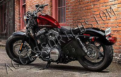BORSA BISACCIA MOTO UNIVERSALE PELLE LATERALE CUSTOM HARLEY HONDA YAMAHA - Foto 7 di 12