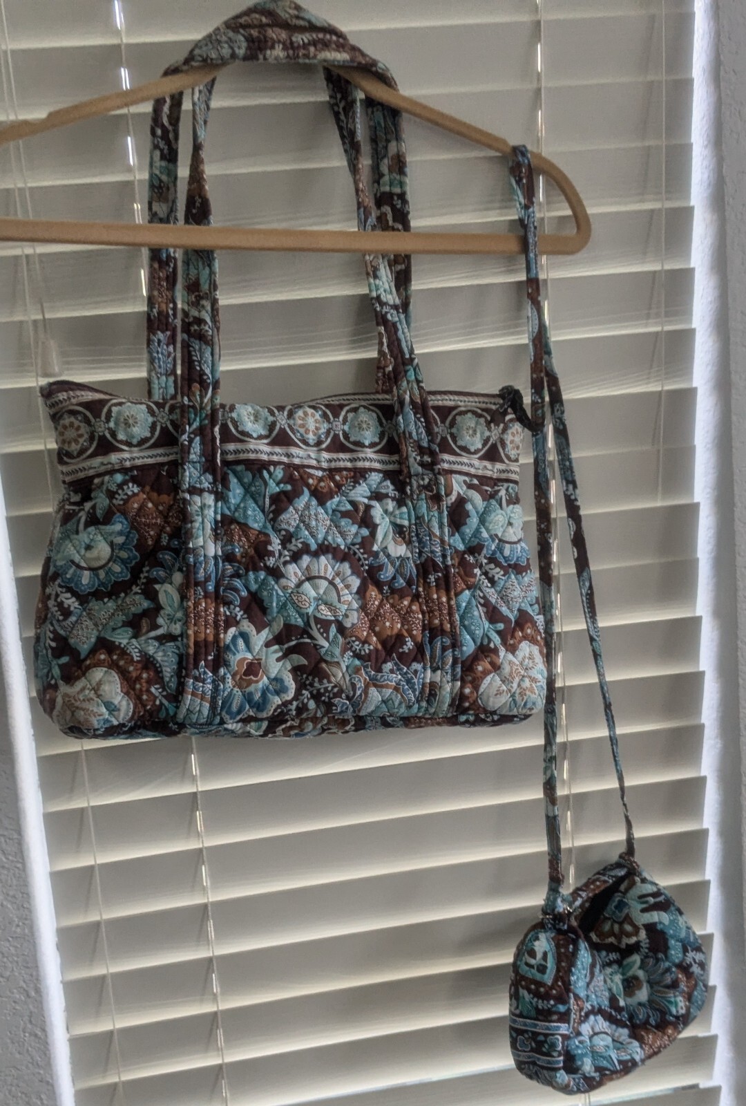 Vera Bradley Java Blue Zippered Tote Handbag 13.5… - image 3