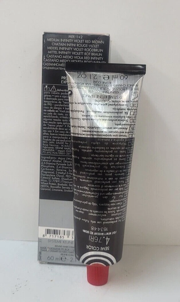 KEUNE SEMI COLOR RED INFINITY ~ EXPIRED With Silk Proteins ~ 2.1 fl. oz. Tube - Image 3 of 3