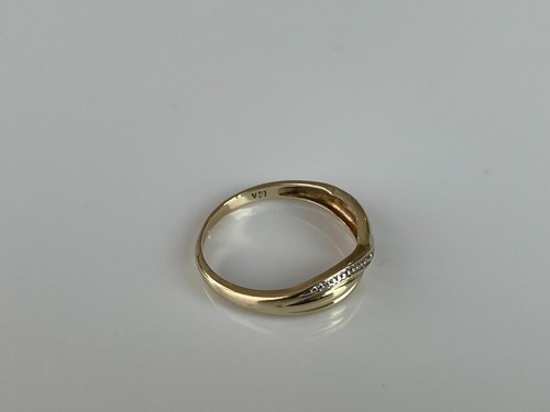 Diamond Twist Ring 9ct Gold Vintage Diamond Ring Gold Vintage Ring - Size O - 第 12/22 張圖片
