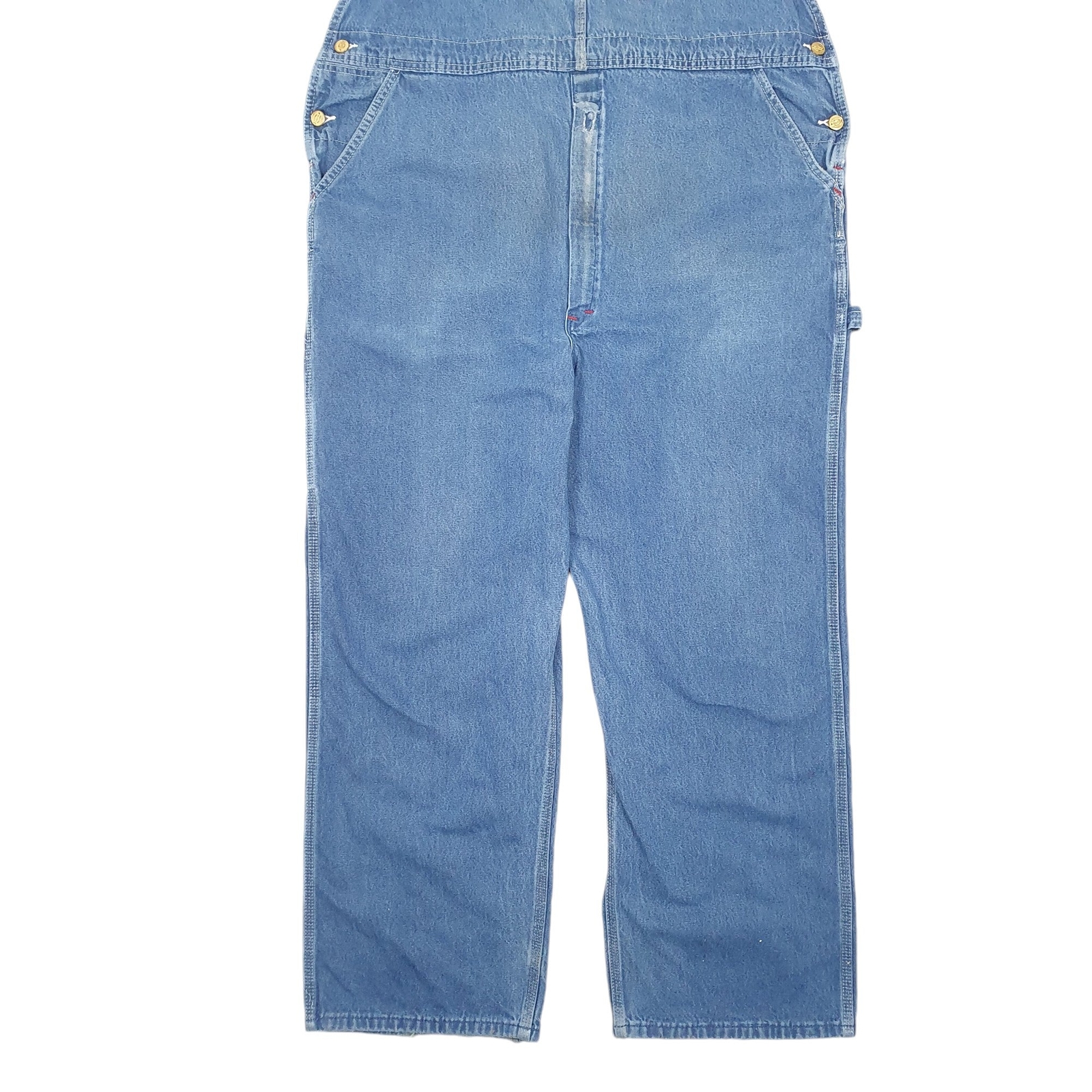 DICKIES Denim Overalls Bib Dungaree Trousers Cotton Blue Mens W42 L30 image 3