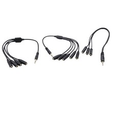 1x 3.5mm TRS 3 Pole Male to 3 /4/5 Way Female Audio Earphone Headset Cable 30cm