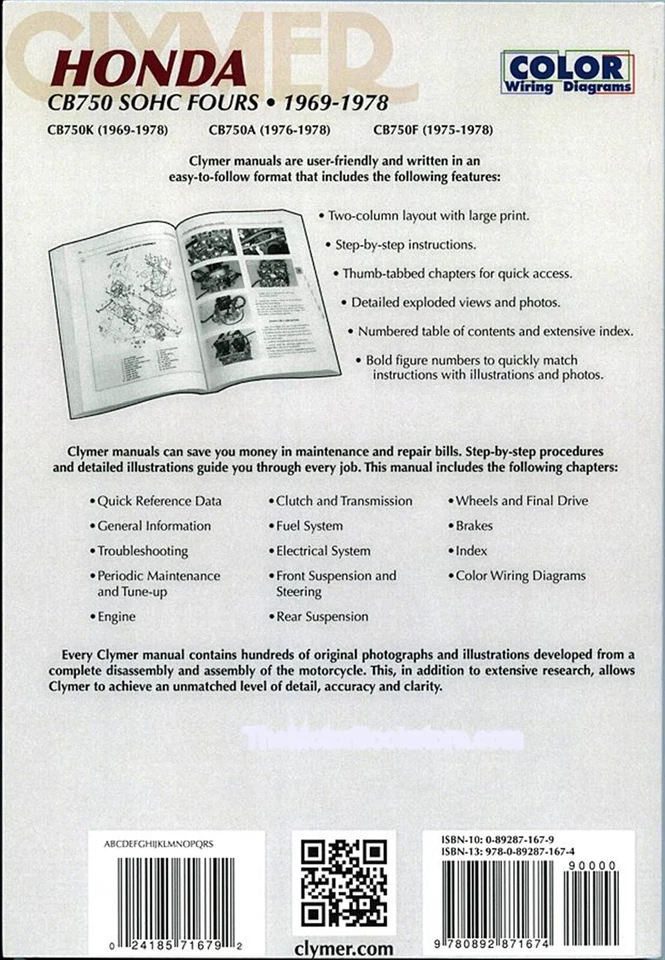 Honda CB750-4 SOHC manual de reparación 1969-1978 Foto 2 de 2