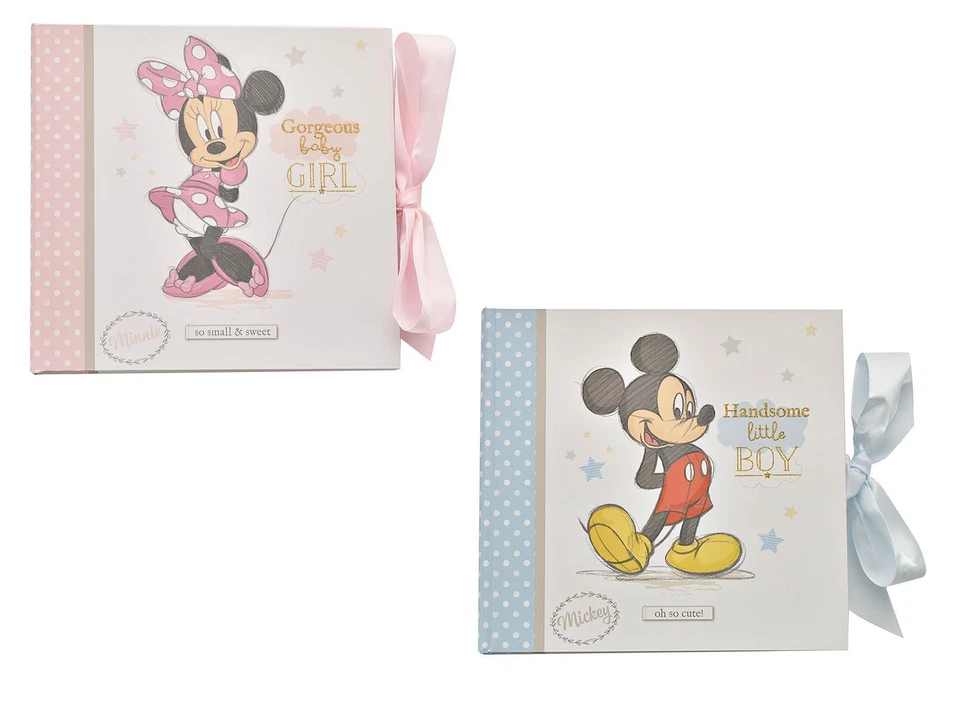 Álbum de fotos de bebé Mickey Minnie Mouse Disney Magical Beginnings niño niña nota 4x6