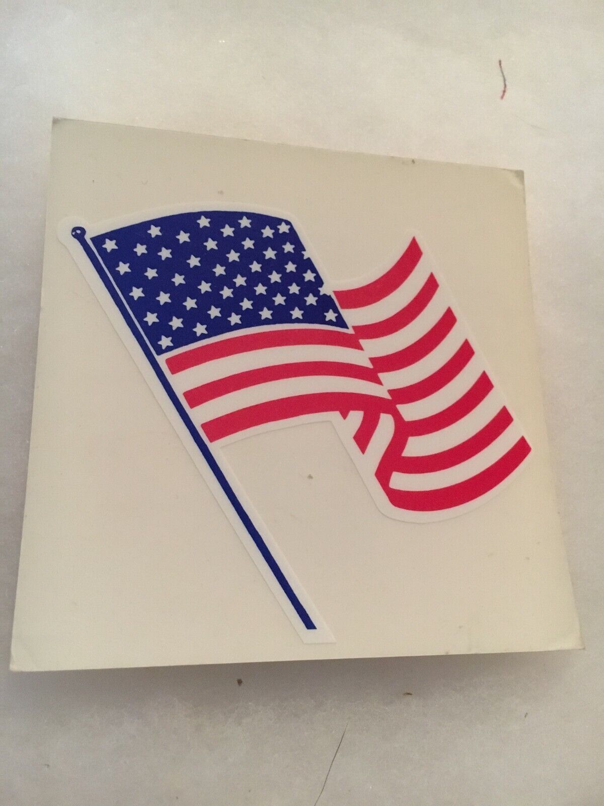 Window Sticker American Flag Self Stick 4x4 NEW Made in USA 