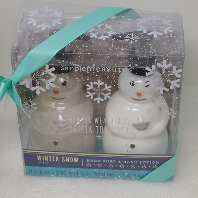 #ad Simple Pleasures Winter Snow Scented Hand Soap and Hand Lotion Snowman Set $12.97