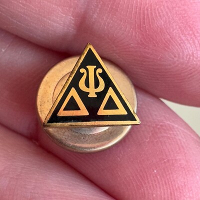 Vintage Delta Psi Delta Lapel Pin Black Enamel Screwback Pledge Pin ...