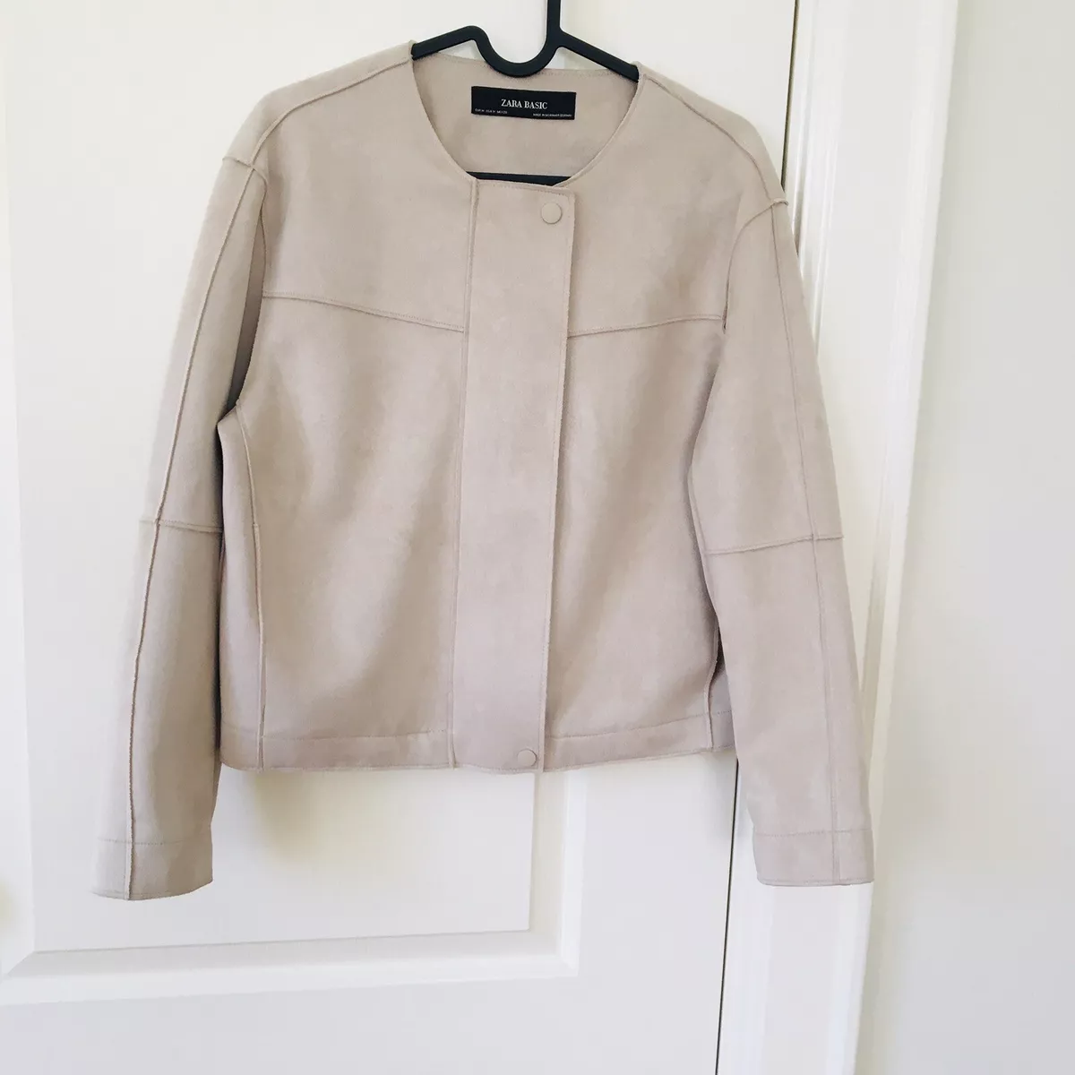 Beige faux suede clearance jacket