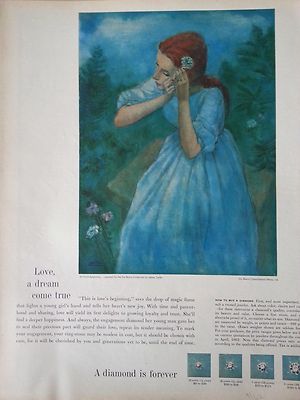 1962 Debeers A Lovely Beginning Painted By James Zeiler Original Ad
