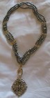 Authentic Chanel 2017 Crystal & Faux Pearl Pendant Necklace