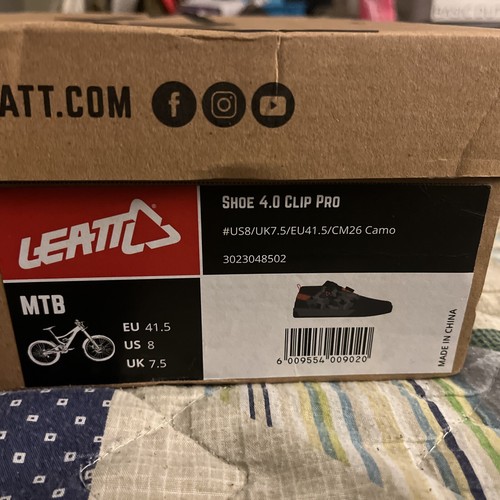 Mtb Shoes 4.0 Clip Pro Camo Green LEATT Bike Size 8 US 41.5 EU Brand New! - Picture 4 of 4