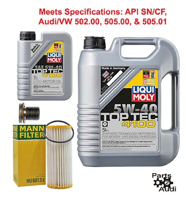 OIL CHANGE KIT LIQUI MOLY , MANN OE FILTER  For VW 1.8 Gen3