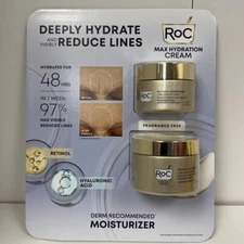 ROC Retinol Correxion Line Smoothing Max Hydration Cream-2 Pack( 1.7oz & 3.4oz )