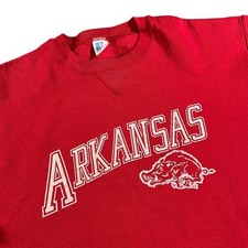 Vintage Russell Athletic Arkansas Razorbacks Sweatshirt Mens Large Red 90s USA