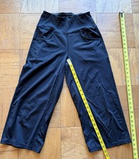 Wide leg black yoga pants high waist with pockets - size small