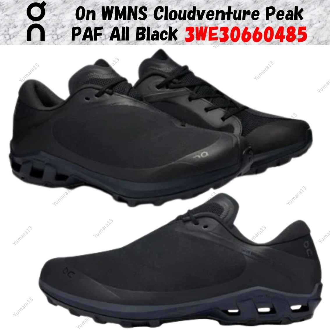 On WMNS Cloudventure Peak PAF All Black 3WE30660485 Women's Size