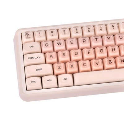 MOA Profile PBT Keycaps, Jelly Keycap Foundation 136 Keys Cute Pink Custom Ke...