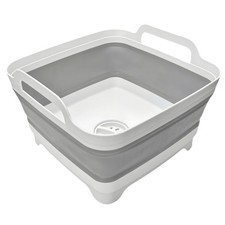 Collapsible Wash Basin 9L, Foldable Dish Tub with Drain Plug, Portable Collap...