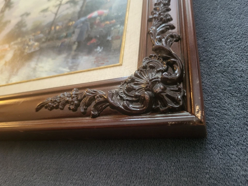 Raro Thomas Kinkade Carmel Ocean Avenue en una tarde lluviosa lienzo certificado de autenticidad #11/935 Foto 3 de 4